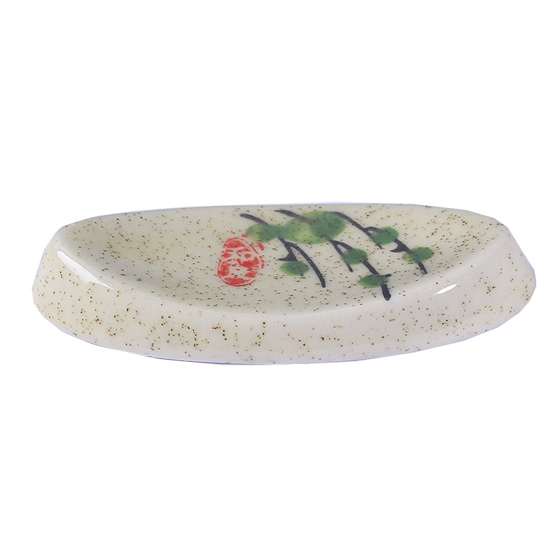 Underglaze color Japanese chopsticks holder chopsticks holder ceramic tableware hotel home table spoon pad snowflake hand-painted factory wholesale
