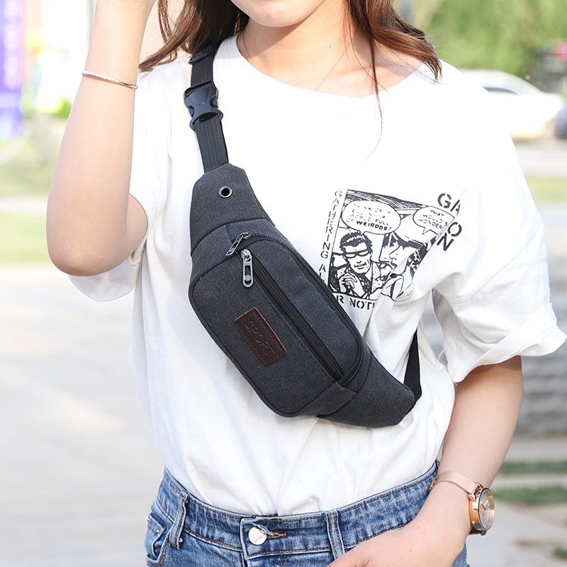 2023 new women's shoulder bag canvas sports bag messenger bag outdoor running bag wholesale waist bag for men
