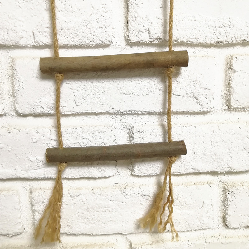 Creative hemp rope hanging ladder Cork ladder wood hanging ladder small wood ladder personality background decorations Nordic style