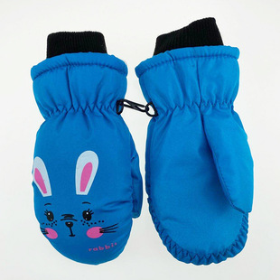 Novel Children's Ski Gloves Boys and Girls Baby Winter Cold-proof Windproof Waterproof Non-slip Three-layer Warm Outdoor