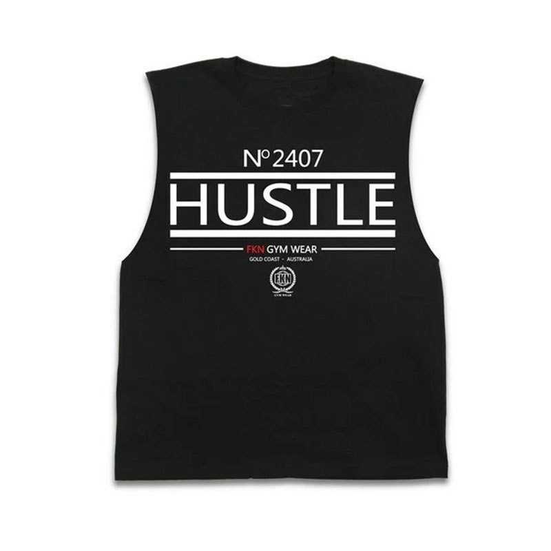 Sleeveless T-shirt Men's Sports Vest Loose European and American Leisure Waistcoat Fashion Training Fitness Vest Fixed Print LOGO