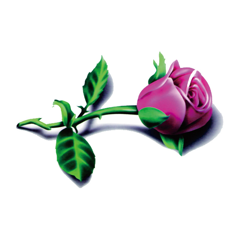 3D Three-dimensional Tattoo Sticker Female Rose Flower Butterfly Bianhua Small Fresh Internet Celebrity Shake Tone Same Style