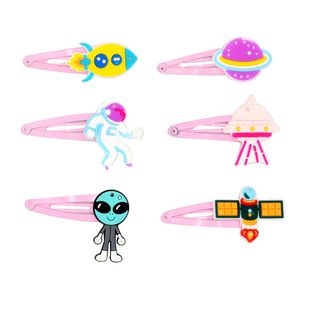 Cross-border New Children's Space Party Set Star PVC Soft Rubber Necklace Ring Snap Ring Bracelet Toy