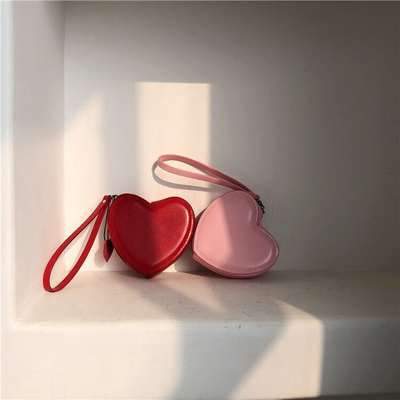 YOHOO! /chic ~ ins girl heart full of cute love coin purse PU card bag coin bag female Small