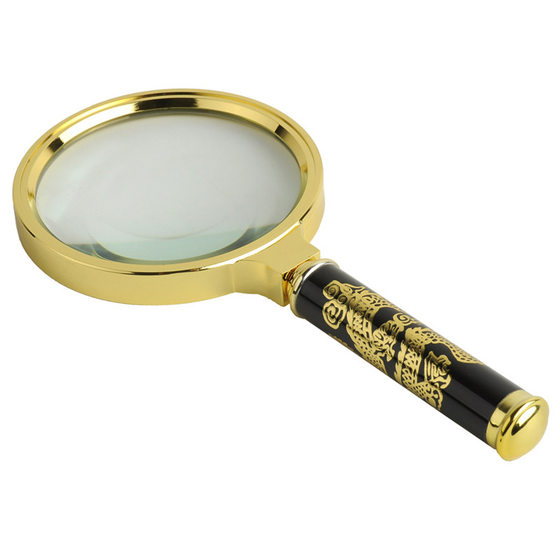 The elderly read exquisite high-grade large diameter 90MM 8 times the Dragon handle plastic frame reading high magnifying glass