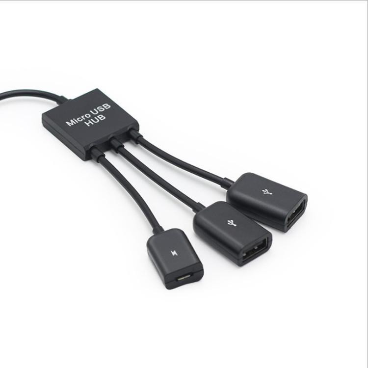 Android interface HUB with power supply one drag three OTGMicro USB otg HUB OTG one three