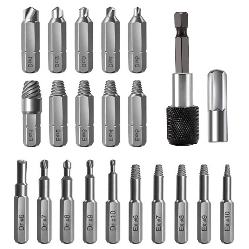 Damaged screw extractor suit 22pcs screw remover cross-border Damaged Screw Extractor