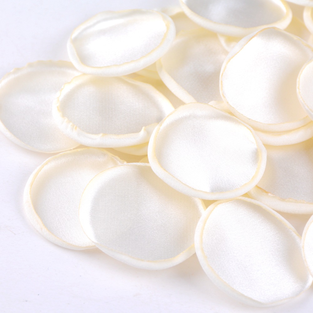 4cm Silk Rose Burned Edge Petal Wedding Luminous Cream Scattered Flower Piece Party Decoration DIY Gift