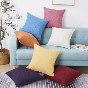 Amazon Home Solid Color Cotton Linen Cushion Pillowcase Linen Plain Color Pillowcase Without Core Simple Nordic Pillowcase