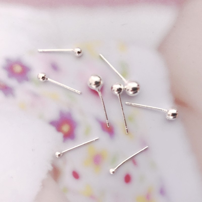 Jewelry Hot Sale Smooth Surface Earrings Boxed Alloy Gold Plated Silver Small Bean Gloss Ball Earrings Earrings
