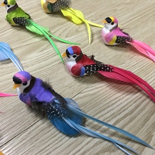 Easter simulation foam bird feather bird Magpie bird 12cm color bird