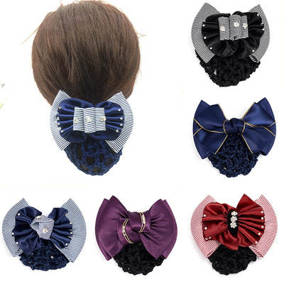 Bank nurse hair flower female hotel work professional hair net stewardess hair pocket hair flower coil hair clip hair accessories net pocket