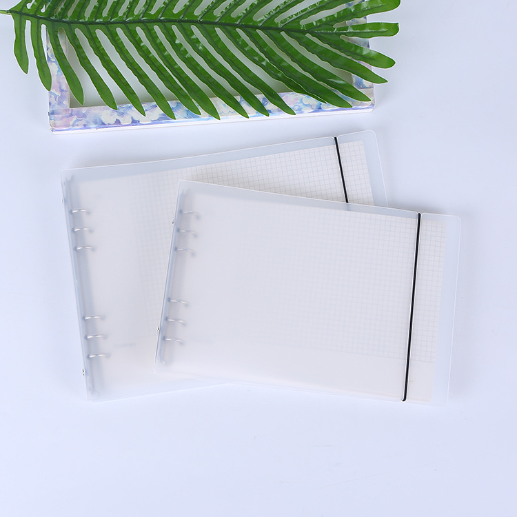 B5 horizontal 6-hole removable loose-leaf notebook pp flip notebook core replacement shell elastic band Loose-leaf recording book