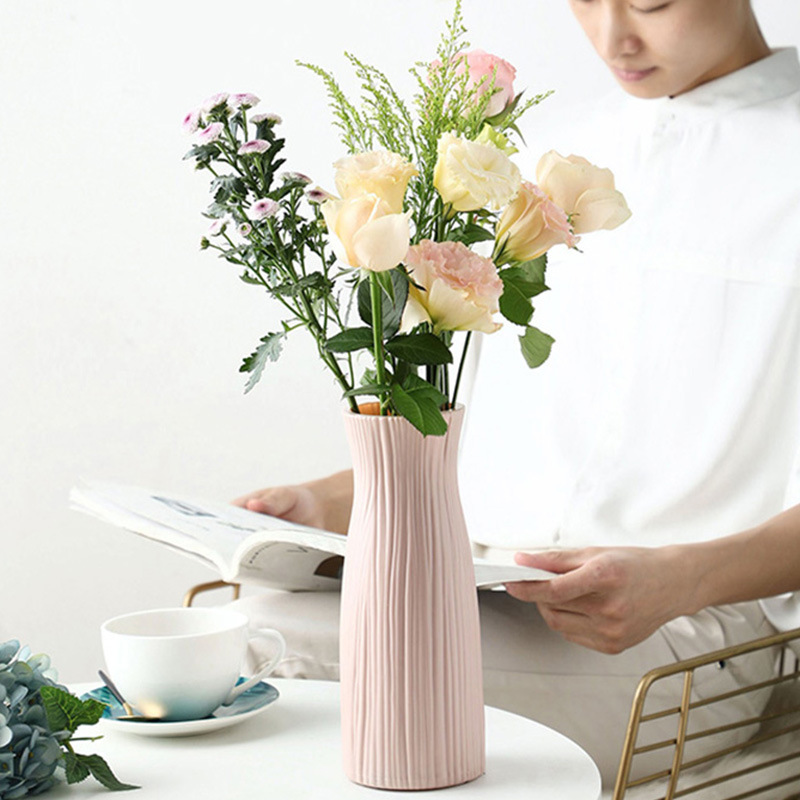 艺术塑料花瓶创意北欧风莫兰迪客厅摆件插花水培简约花瓶批发