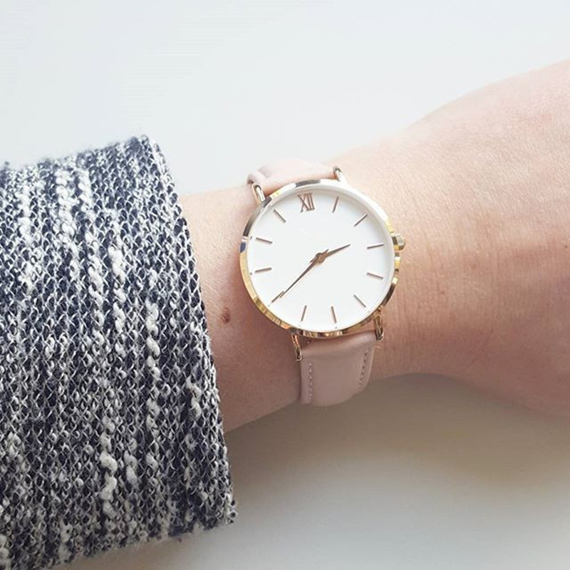 AliExpress Explosions watch Simple Casual Roman Scale Women's watch No LOGO Belt Fashion watch Women