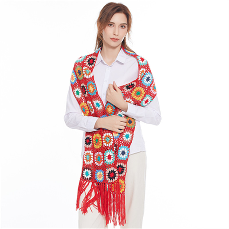 Japanese and Korean style no geometric scarf silk scarf pattern sweet scarf elegant lady style scarf warp knitting