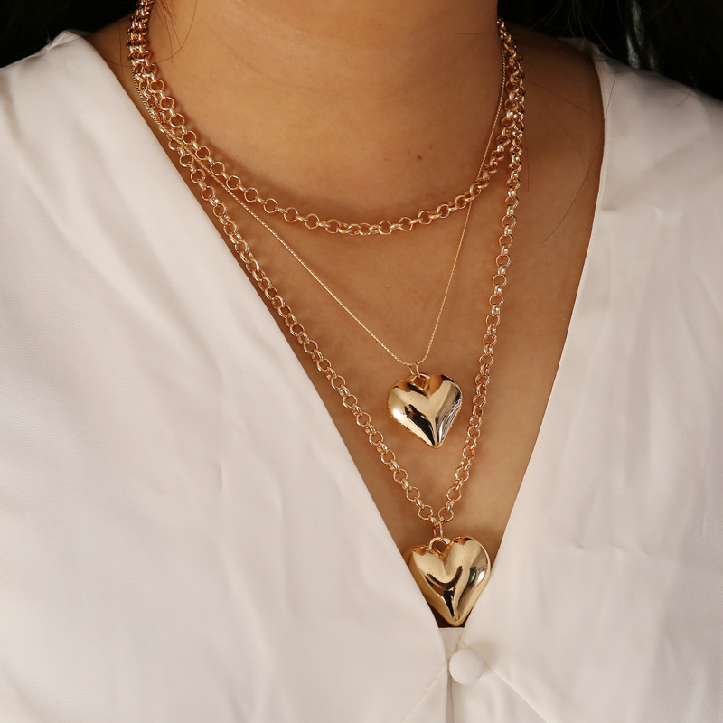 Europe and the United States cross-border jewelry love multi-layer necklace women's personality creative fashion jewelry INS clavicle chain N759