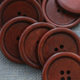Small wholesale button round thin edge four eyes natural wood button wooden shirt coat trousers button