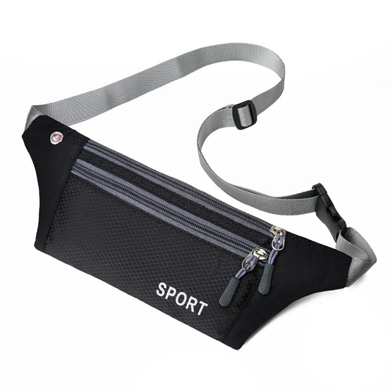 Fashion men's and women's sports waist bag ultra-thin close-fitting fitness waterproof waist bag leisure shoulder bag construction site mobile phone bag wholesale