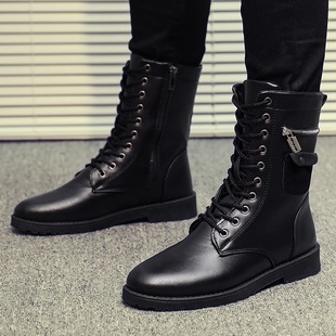 Martin boots men's high-top British style Korean style fashionable all-matching work boots fashionable boots autumn men's Knight boots mid-calf