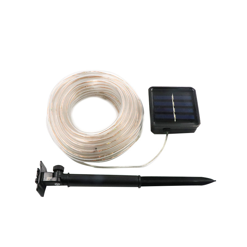 New solar tube light string outdoor decorative waterproof battery box PVC tube light Christmas holiday light Belt