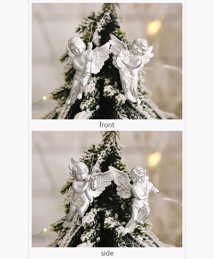 Haube karácsonyi dekoráció arany és ezüst angyal medál kreatív új kis angyal baba függő kis fa függő díszek_voghion.com