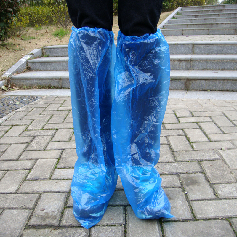 Disposable Long-tube Shoe Cover Waterproof Anti-pollution High-tube Beam Plastic Foot Cover Household Isolation Indoor Outdoor Rain Boots