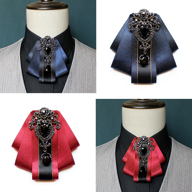 Source source source collar flower men's diamond bow accessories performance host stage formal wear fashion men's bow tie factory outlet