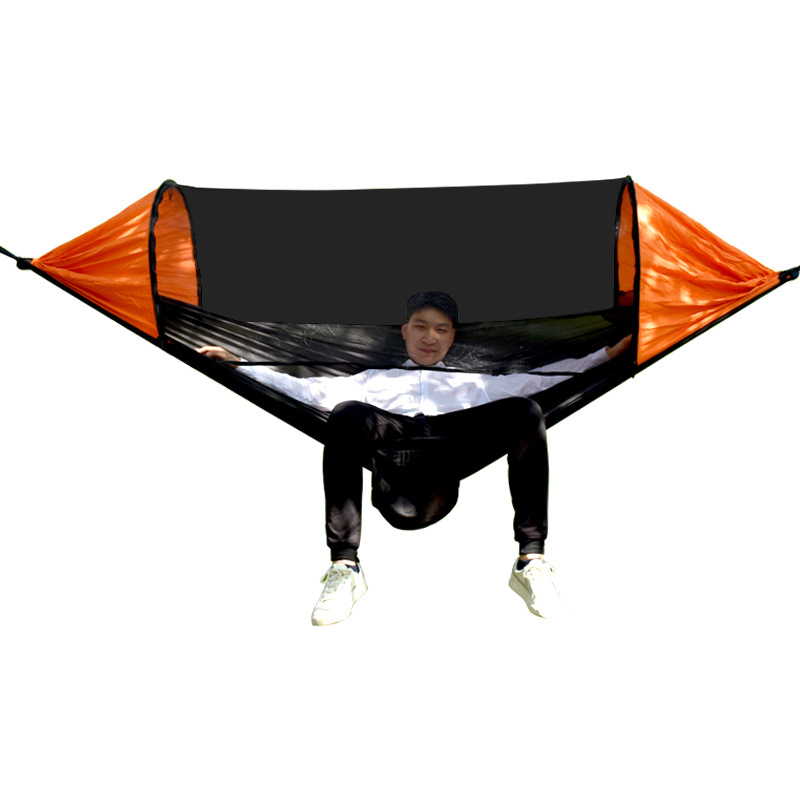 Automatic Quick Open Strut Outdoor Mosquito Net Hammock Removable Outdoor Anti-mosquito Anti-rollover Nylon Cloth Camping Hammock