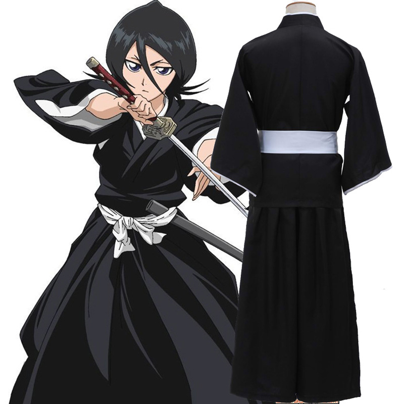 Halloween death/Bleach rotten wood Rukia clothes Japanese anime kimono cosplay costume women Wholesale
