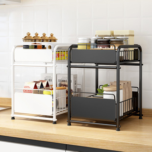 Kitchen Under-sink Storage Rack Telescopic Push-pull Drawer Cabinet Under-counter Layered Seasoning Storage Bathroom Storage Rack