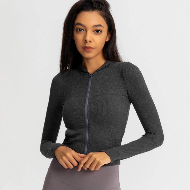Sports Coat Women's Slim-fit Tight Elastic Quick-drying Yoga Wear Running Top Long-sleeved Fitness Wear