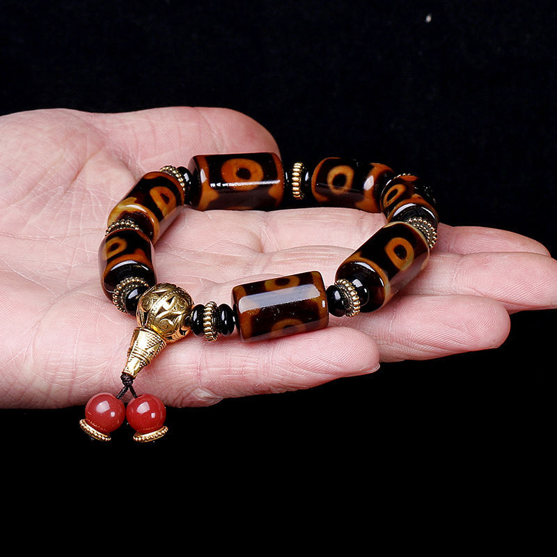 Tianzhu agate bracelet men's bracelet couple's nine-eye Tianzhu night market stall hot sale supply