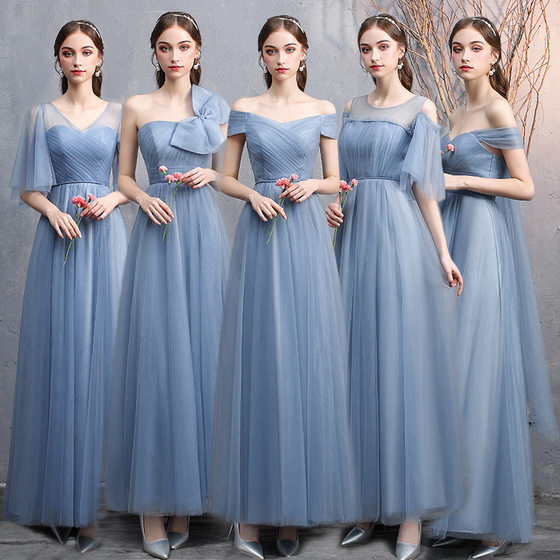 2024 New Bridesmaid Dress Women's Spring Korean Style Pink Off-shoulder Sister Group Fairy Elegant Banquet Slimming Evening Dress