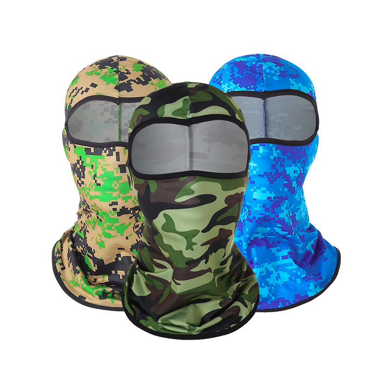 Amazon Sunscreen Ice Silk Headgear Outdoor Riding Motorcycle Mask Dustproof Breathable Camouflage Headgear Hat Face Gini