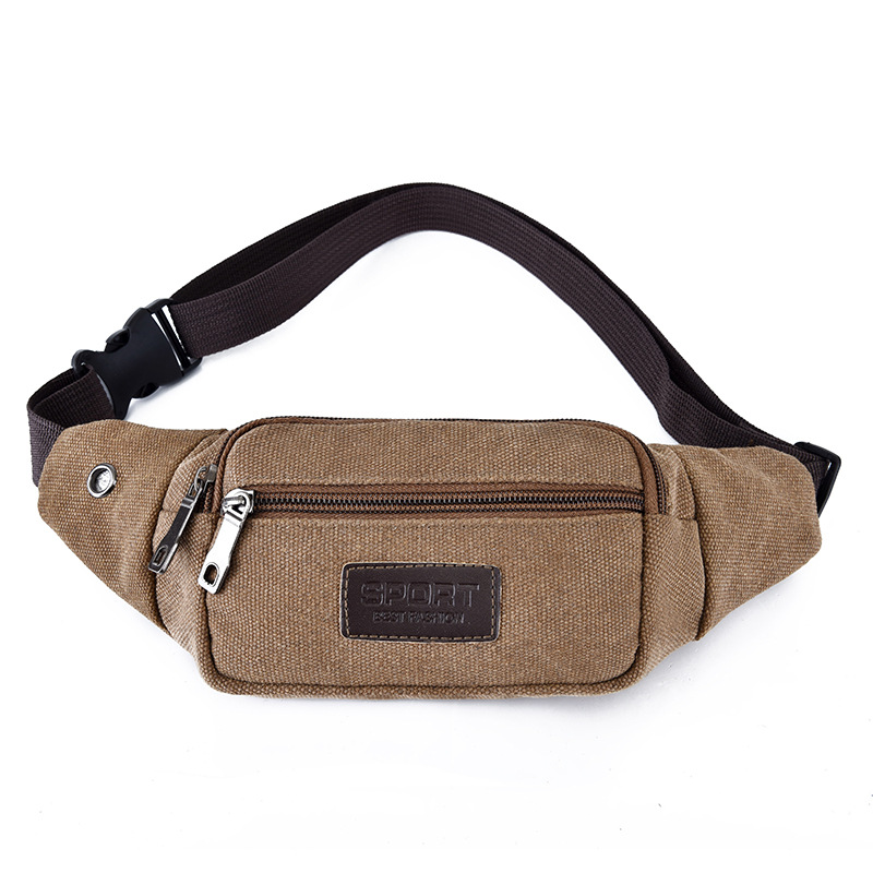 Hot selling sports waist bag men's and women's 2021 New Leisure outdoor sports bag running mobile phone canvas bag manufacturers wholesale