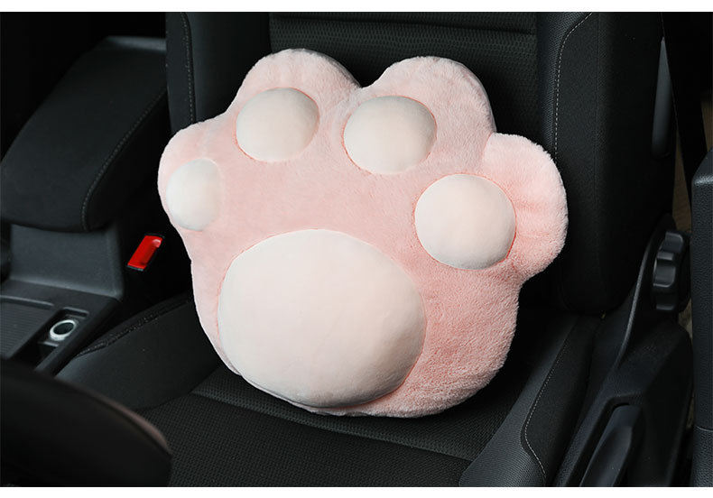 Car plush headrest cute cat claw car neck pillow back cushion fashion car female decoration supplies wholesale_voghion.com