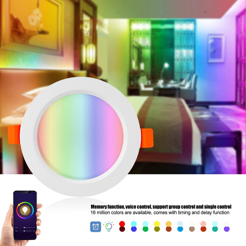 Factory Batch WIFI Smart Downlight 10W Graffiti APP Remote WIF Control RGBWC Dimming Color Highlight Spotlights