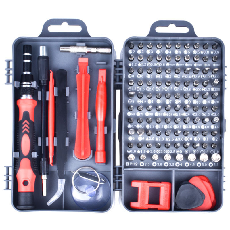 Factory direct 115 one screwdriver set disassembly machine combination watch mobile phone disassembly and maintenance tools chrome alum