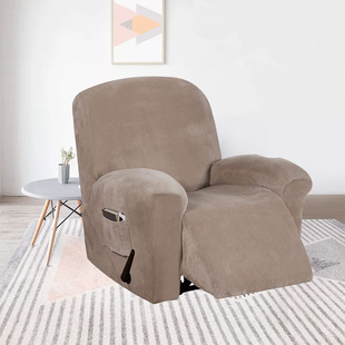 Cross-border High Elastic Solid Color All-inclusive Silver Fox Velvet Recliner Cover Simple Protective Cover Thickened Super Soft Rocking Chair Cover Recliner Cover