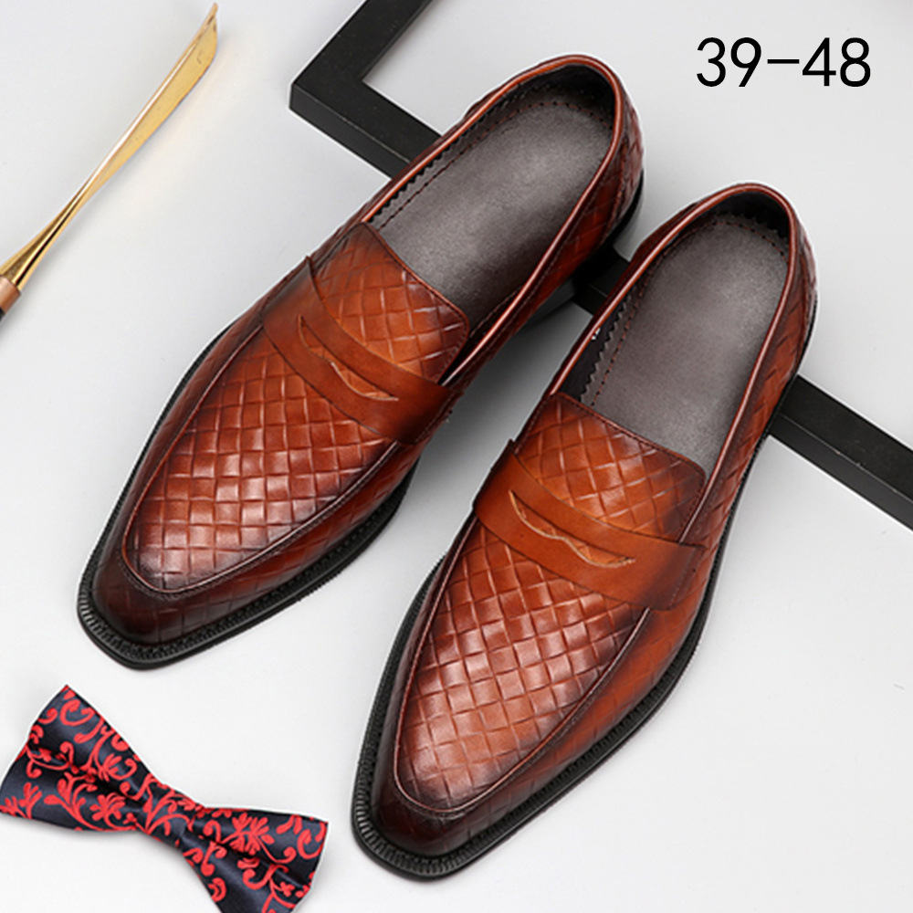 Aofu Shoes 2239 Spring/Summer European Edition Retro Men's Leather Shoes One Pedal Business Foot Set Handmade 48 Size