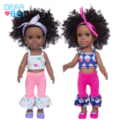 Foreign trade soft rubber doll 35cm African black baby Amazon explosion rebirth doll children's girl toys wholesale