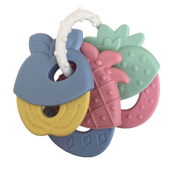 Factory direct baby tooth gum fruit modeling baby silicone tooth gum molar tooth fixer rattle tooth gum
