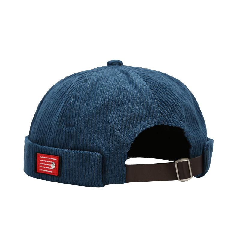 Korean Style New Style Distinctive Labeling Corduroy Yuppie Hat Men's Fashionable Japanese Style Harajuku Retro Melon Hat Women