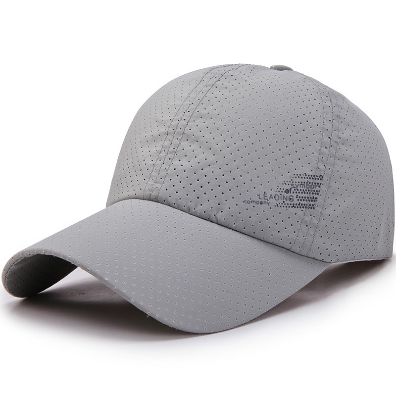Quick-drying hat men's spring and summer outdoor sports breathable peaked cap Women's Korean-style simple perforated mesh baseball cap