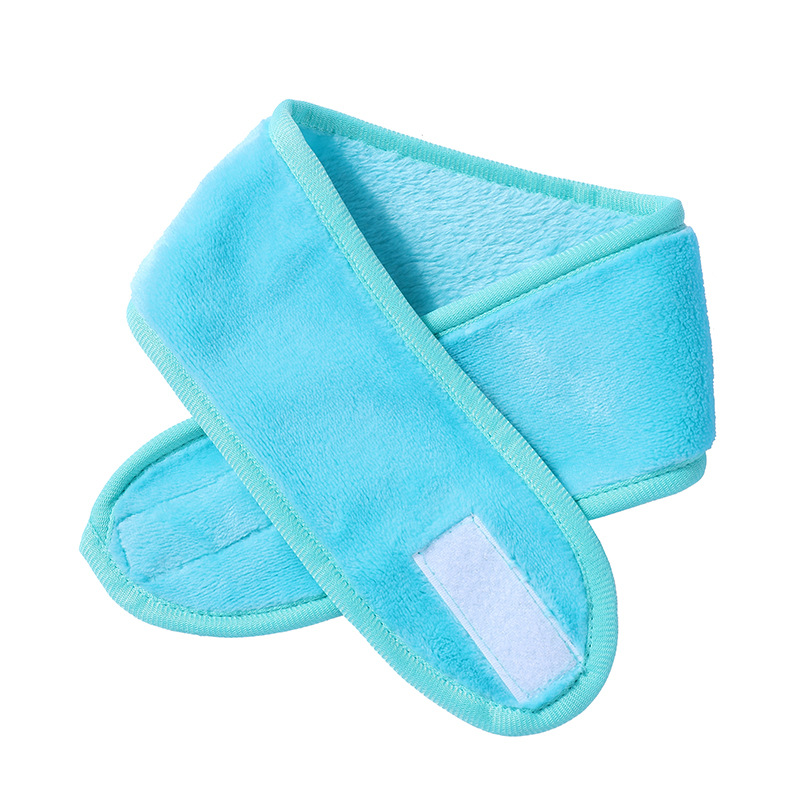 Factory wholesale double-sided beauty face remover Velcro hair band solid color elastic sports yoga sweat band