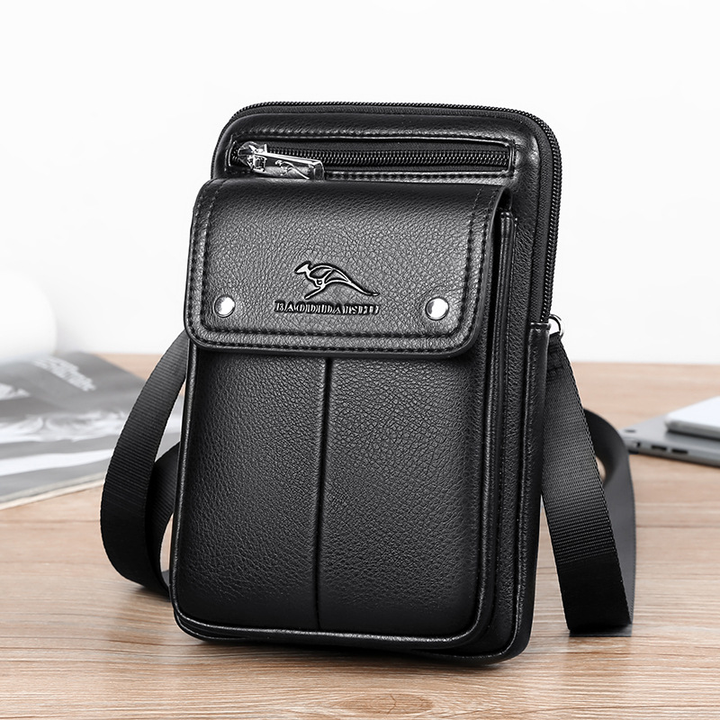 Baodi Kangaroo Waist Bag Men's Mobile Phone Bag Wearing Belt Large Capacity Shoulder Bag Crossbody Foreign Trade Men's Bag 2011 Cross-Border