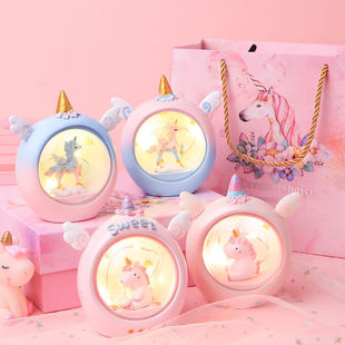Girl's Heart Unicorn Star Lamp Dream Ornaments Luminous Room Decoration Tanabata Classmate's Best Friend Birthday Gift