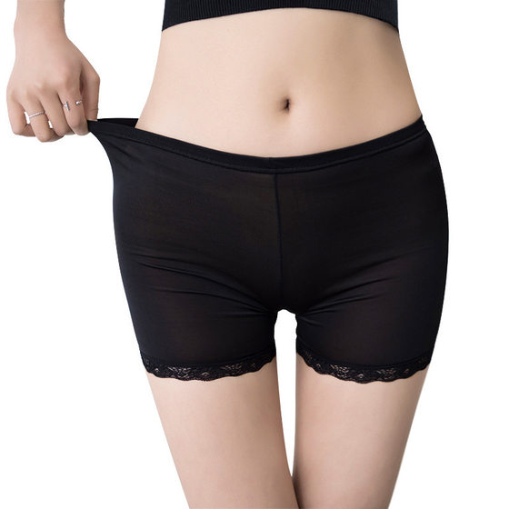 Summer breathable Ice Silk safety pants seamless lace shorts women's anti-light insurance three-point leggings wholesale