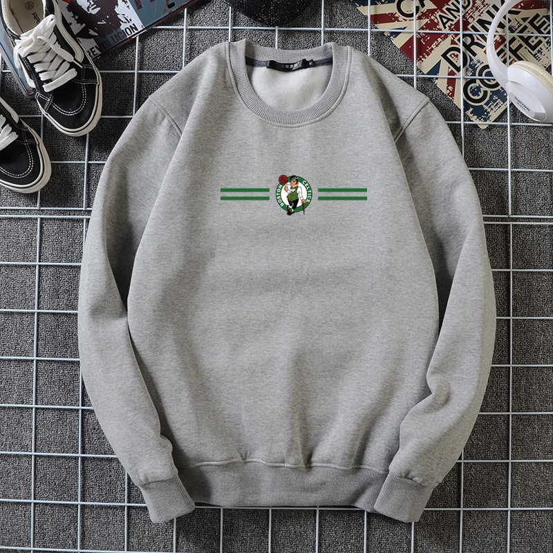 NBA Celtics Owen basketball jersey round neck hooded sweater men's fleece-lined warm autumn and winter long sleeve top